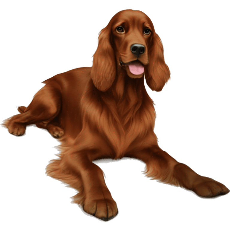 Irish setter and girl blanket emoji