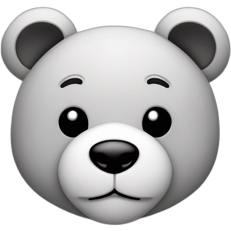 Black and white teddy bear head emoji