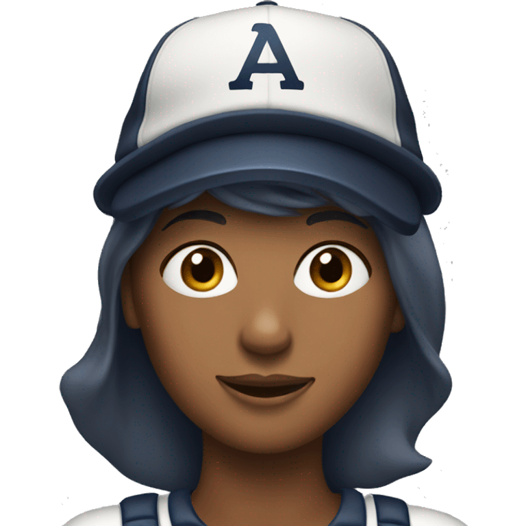 Woman wearing baseball hat emoji