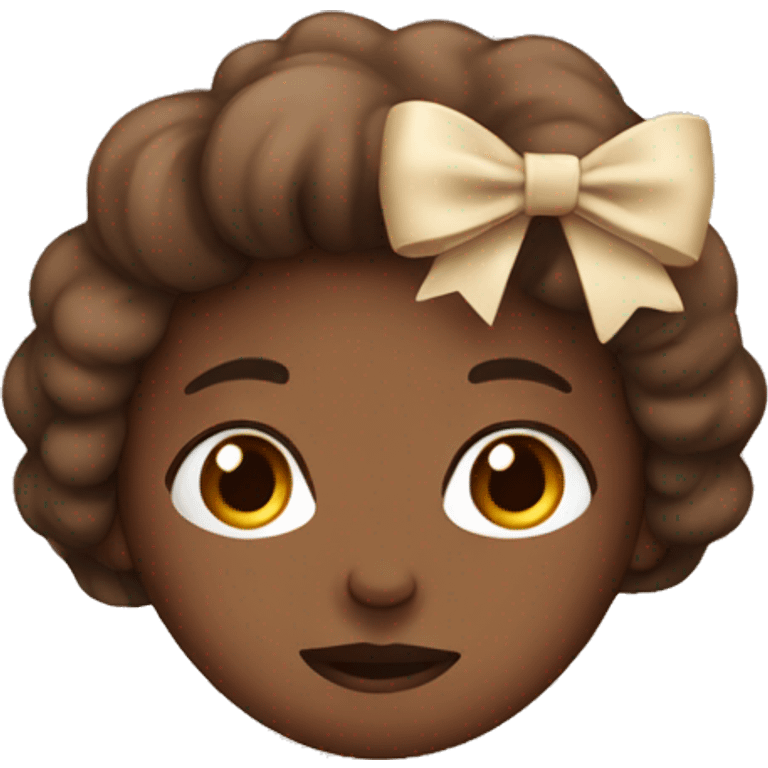 brown pastel with beige bow emoji