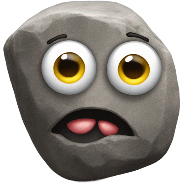 realistic rock with googly eyes glued on emoji