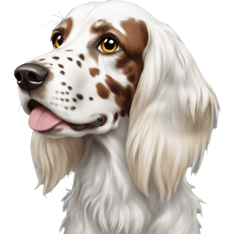 English setter with one spot around eye  emoji