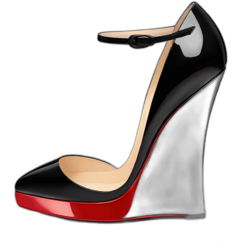 One WEDGE heel LOUBOUTIN black PATENT emoji