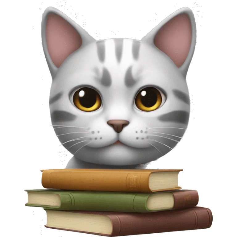 Cat with books emoji