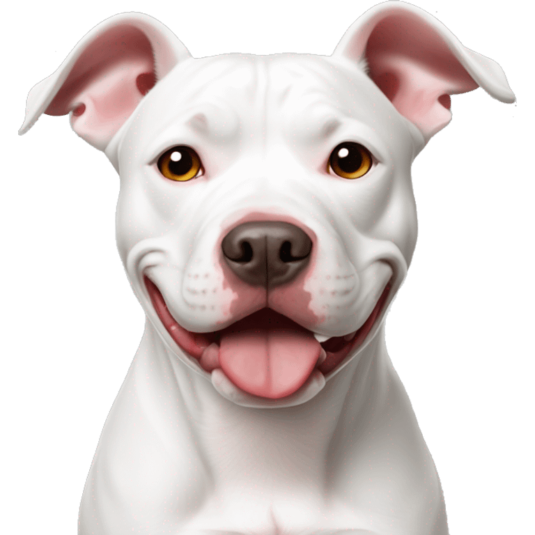 White pitbull red collar emoji