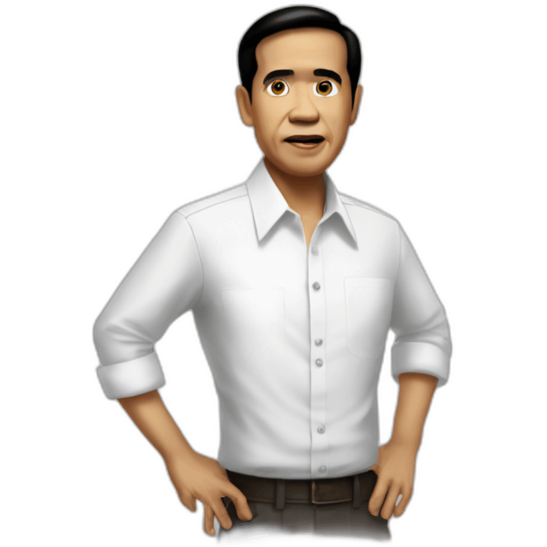 Jokowi white shirt suspicious emoji