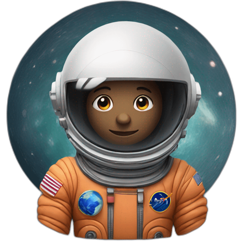 astronaut with tiny planet emoji