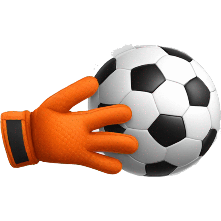 Ballon de foot noir et gants de gardien  emoji