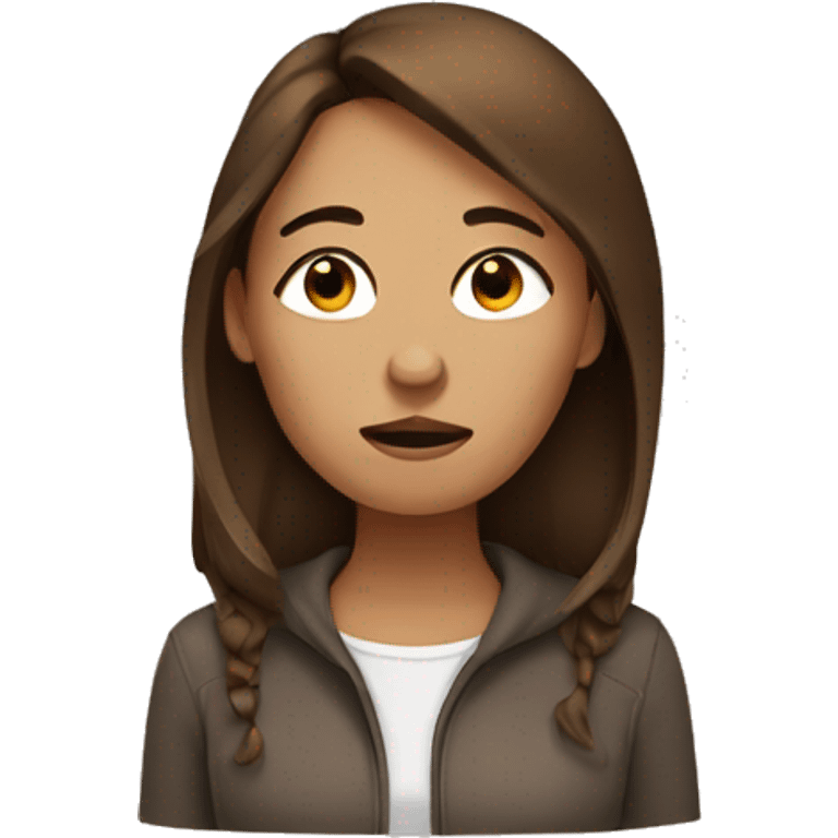 tired woman brown hair emoji