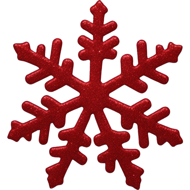 Deep Red glitter snowflake emoji