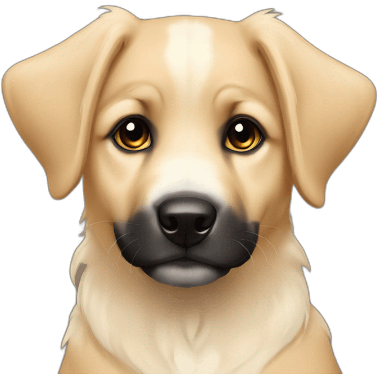 brie shepherd fawn puppy blonde and black face emoji