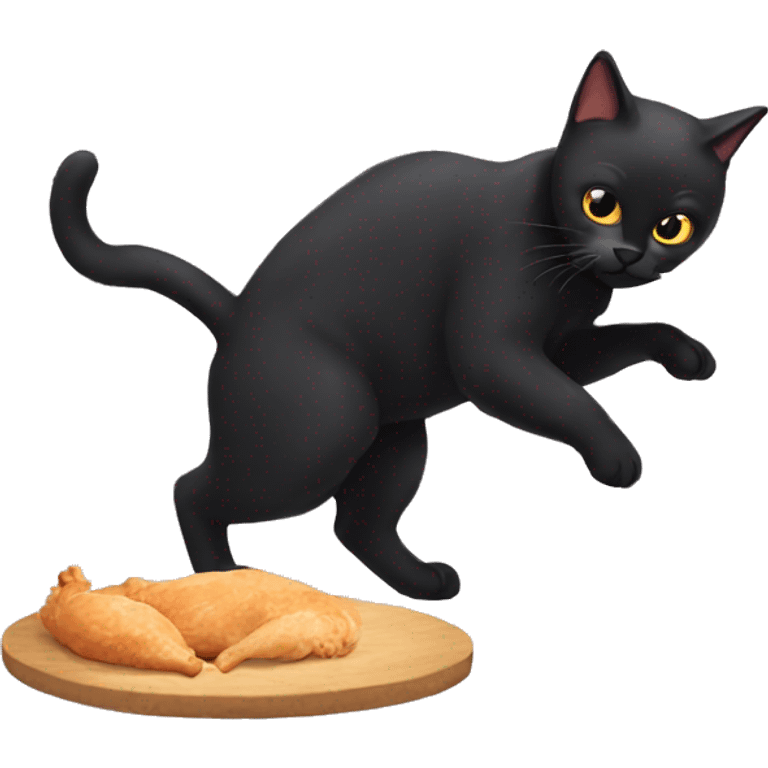 Black cats stealing chicken emoji