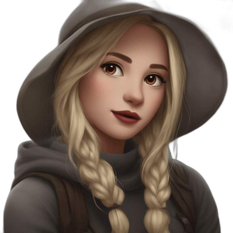 blonde girl with hat emoji