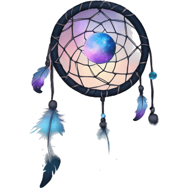 Sparkly moon-and-stars-galaxy-dreamcatcher emoji