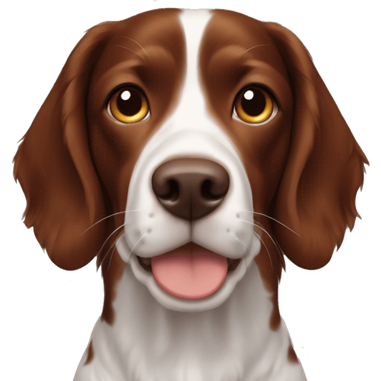 A dark brown Brittany spaniel dog emoji