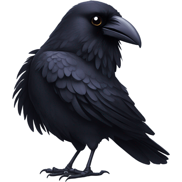 Smiling raven emoji