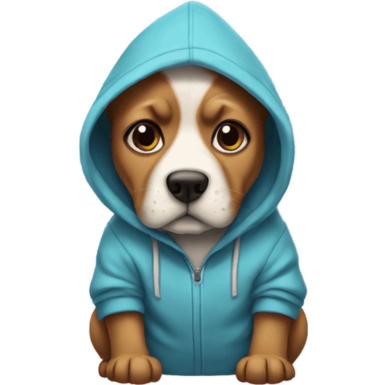 Dog wearing a hoodie emoji