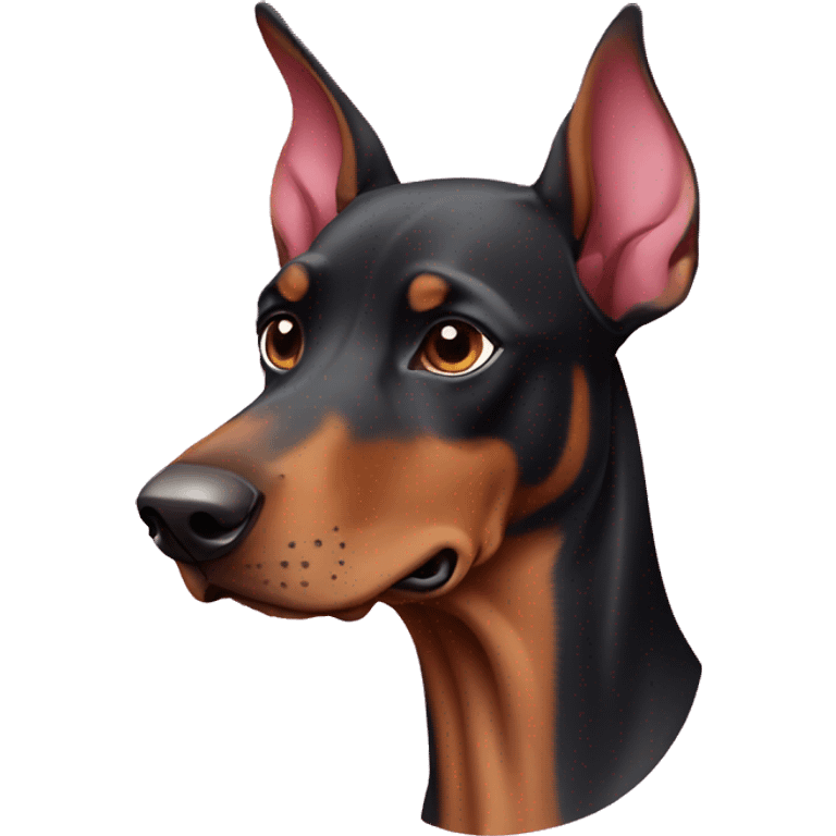 Doberman with pink emoji emoji