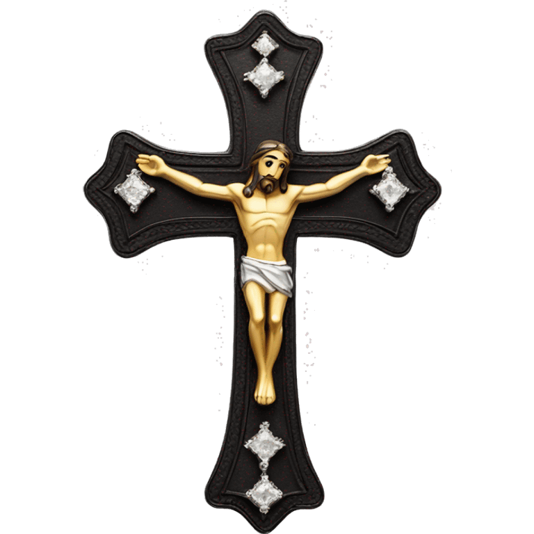 Badge of the Jesus cross, diamond,   emoji