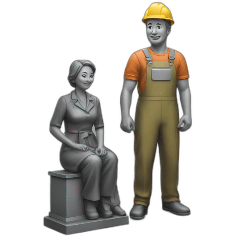 Worker and Kolkhoz Woman sculpture emoji