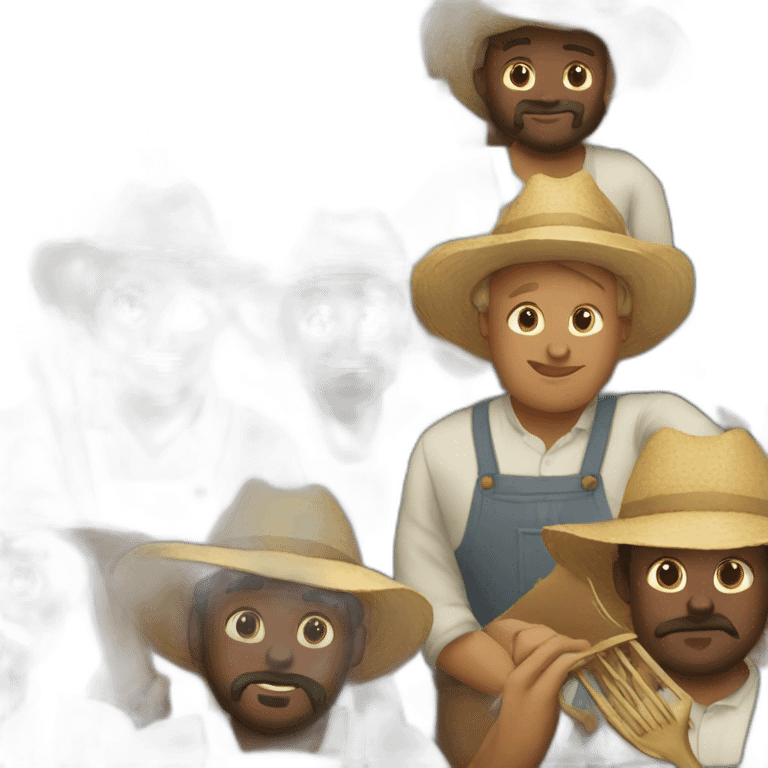 group of farmers with pitchforks emoji