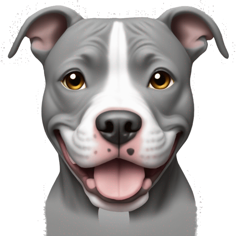 Smiling pitbull solid gray no white emoji