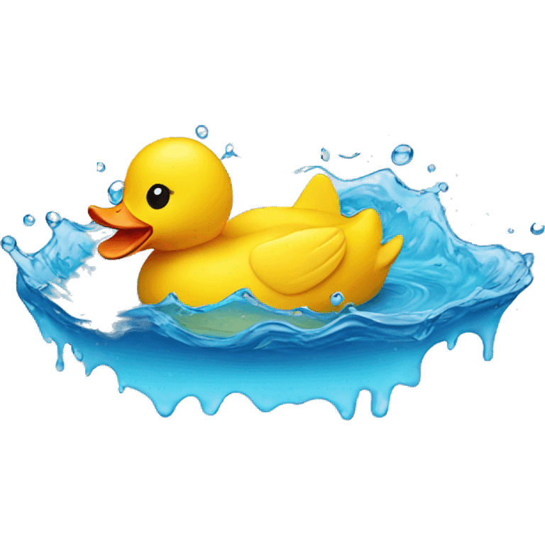 Rubber duck on water emoji