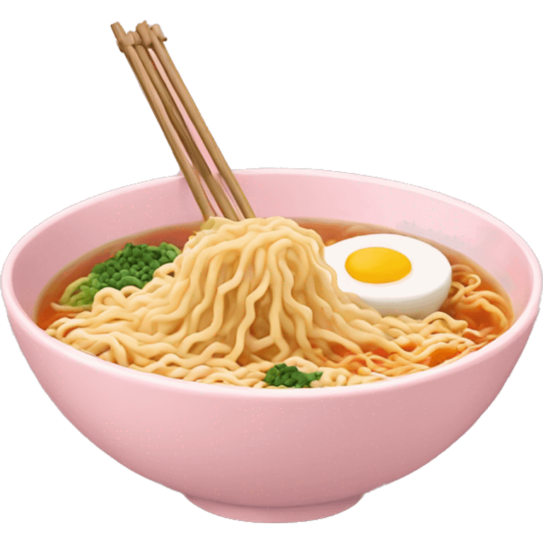 Ramen in a light pink bowl emoji