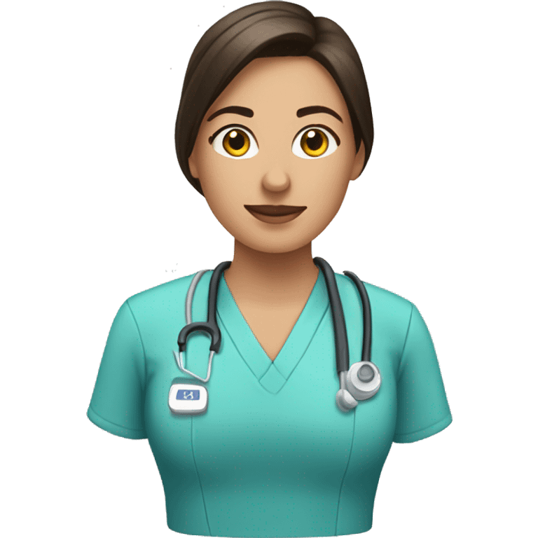 Brunette respiratory therapist emoji