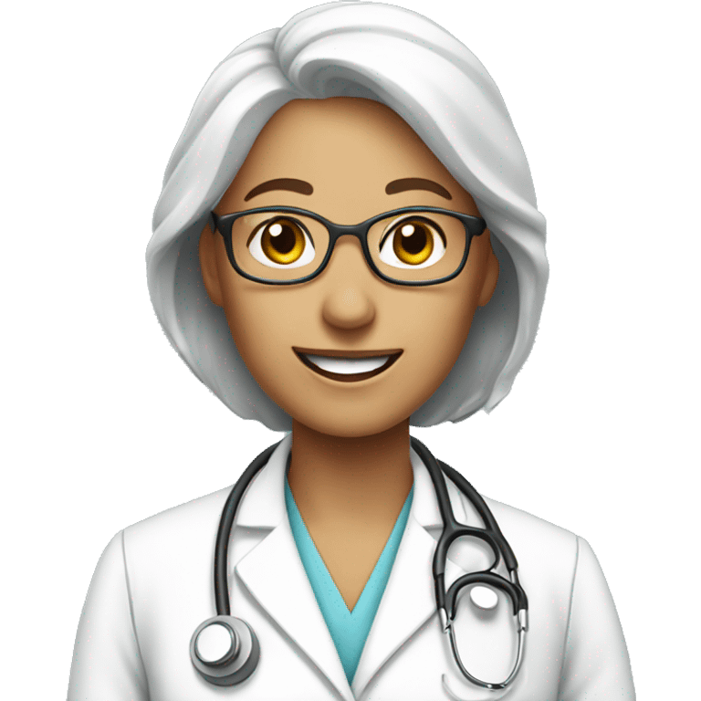 Doctor woman happy aged emoji