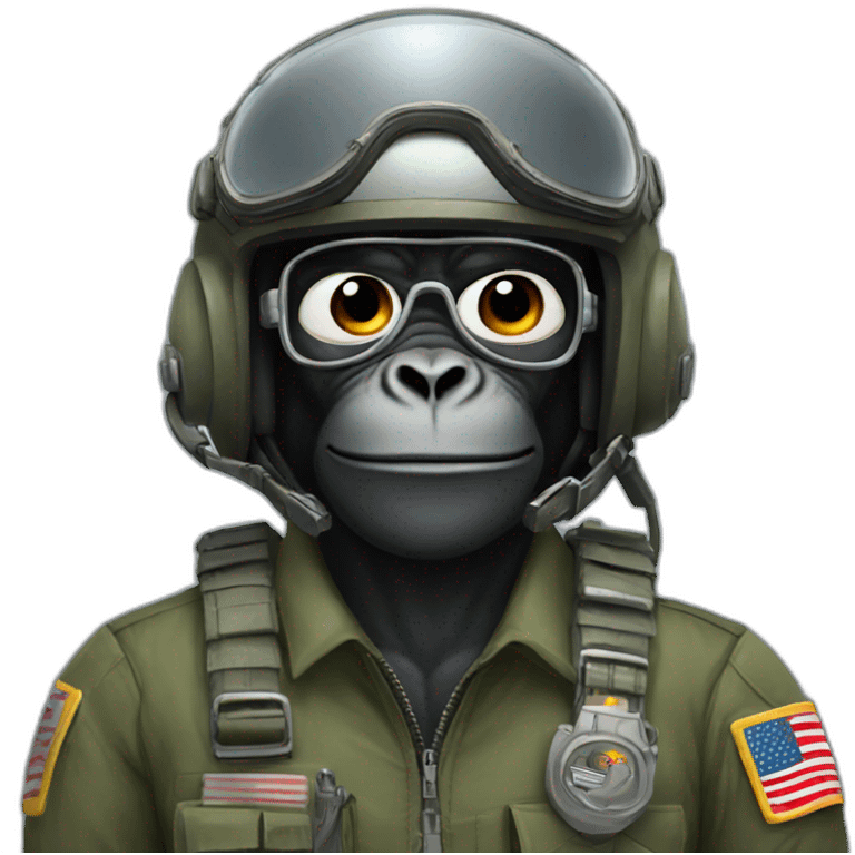 gorilla soldier pilot emoji