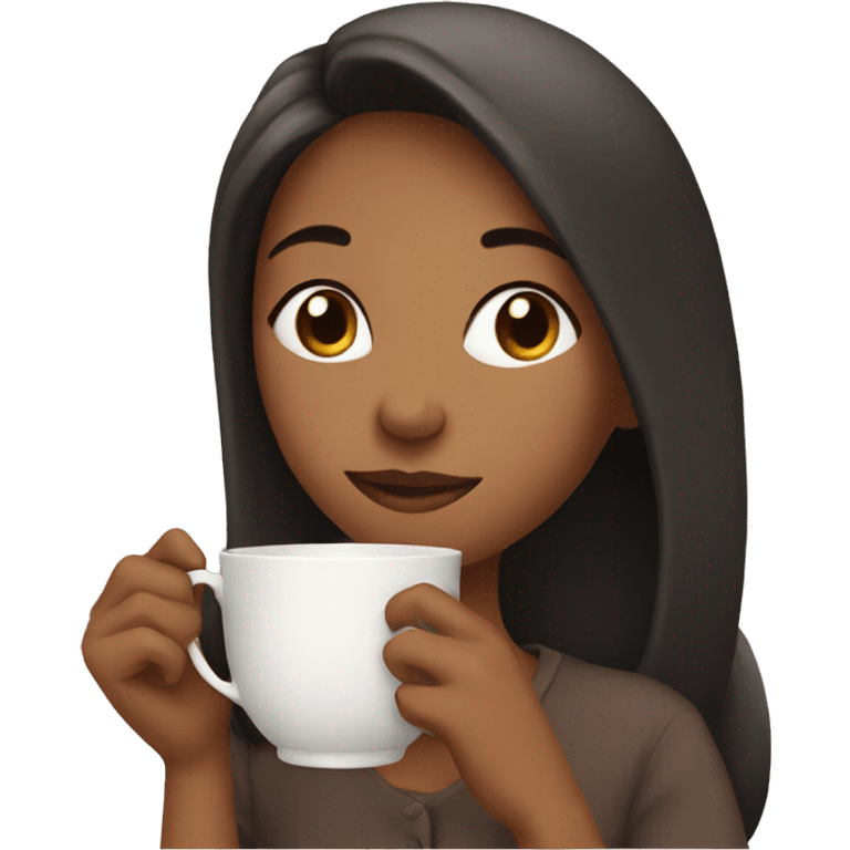 Girl sipping tea emoji