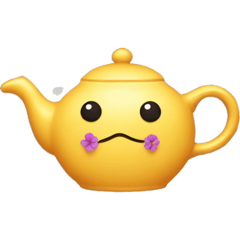 Teapot with flowers on it  emoji