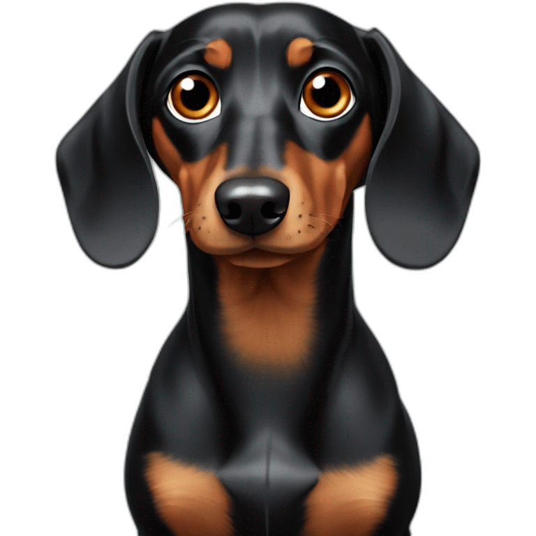 blach dachshund with big eyes emoji