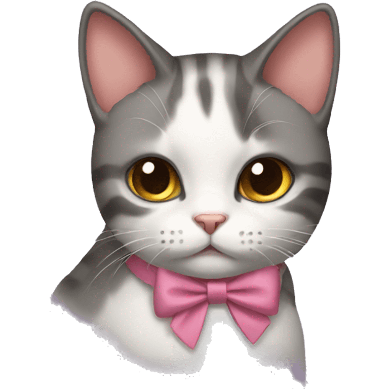 Cat wearing a bow emoji