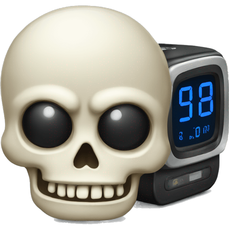 Skull alarm clock emoji