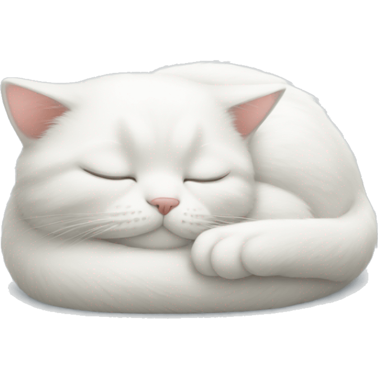 White cat sleeping emoji