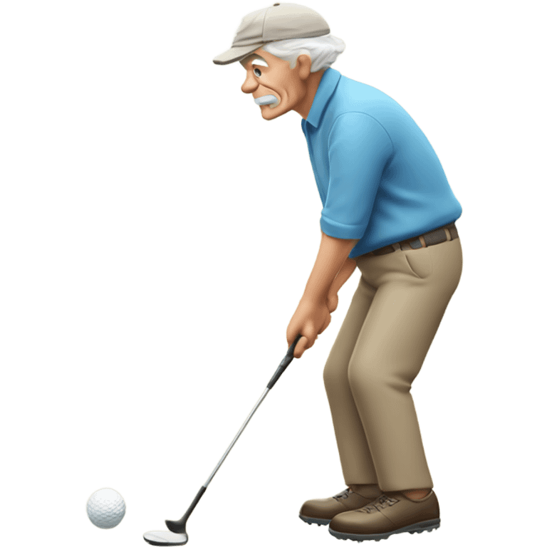 Old man golfing  emoji