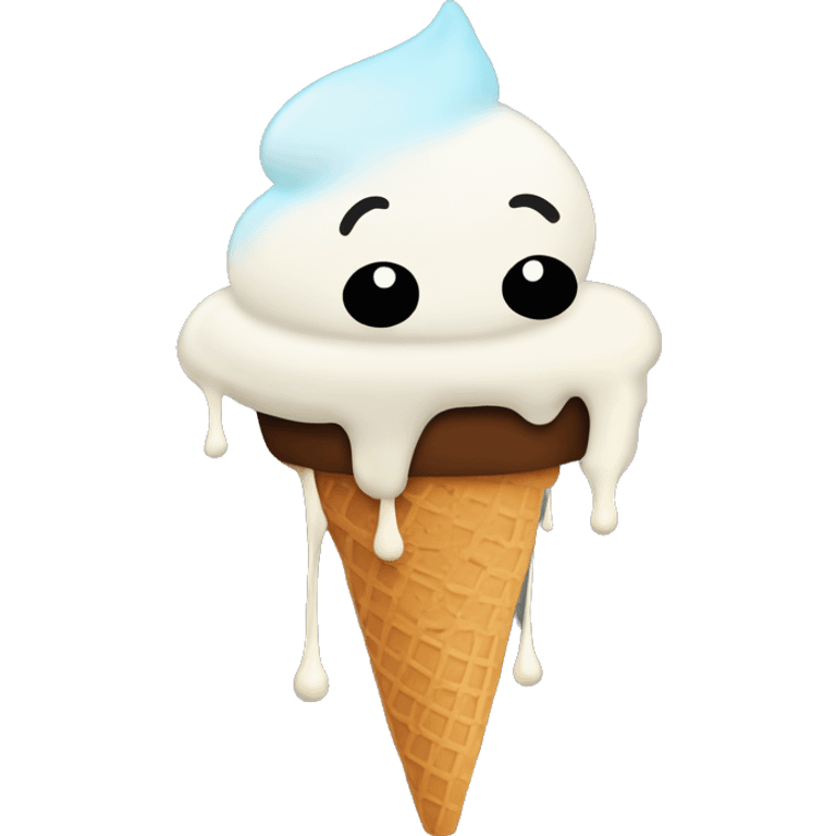 Ice cream melting on the street  emoji