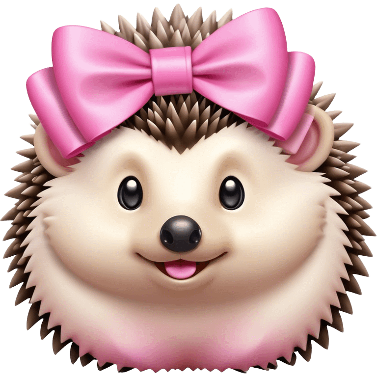 Hedgehog with pink bow emoji