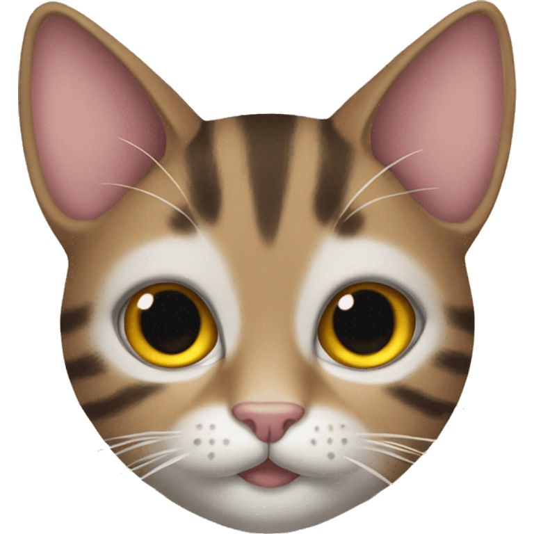 tabby cat with boo emoji