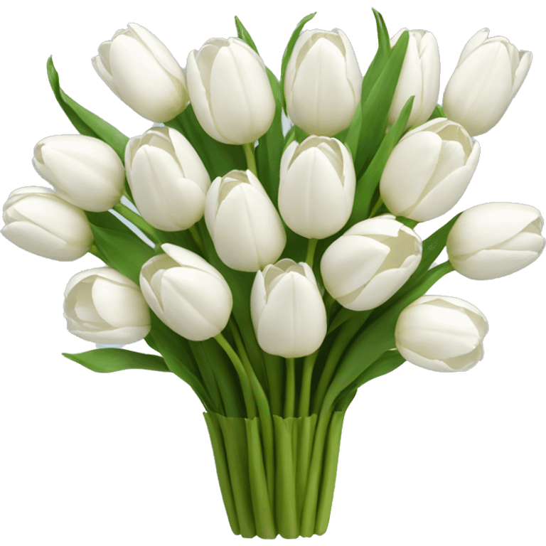 Bouquet of white tulips emoji