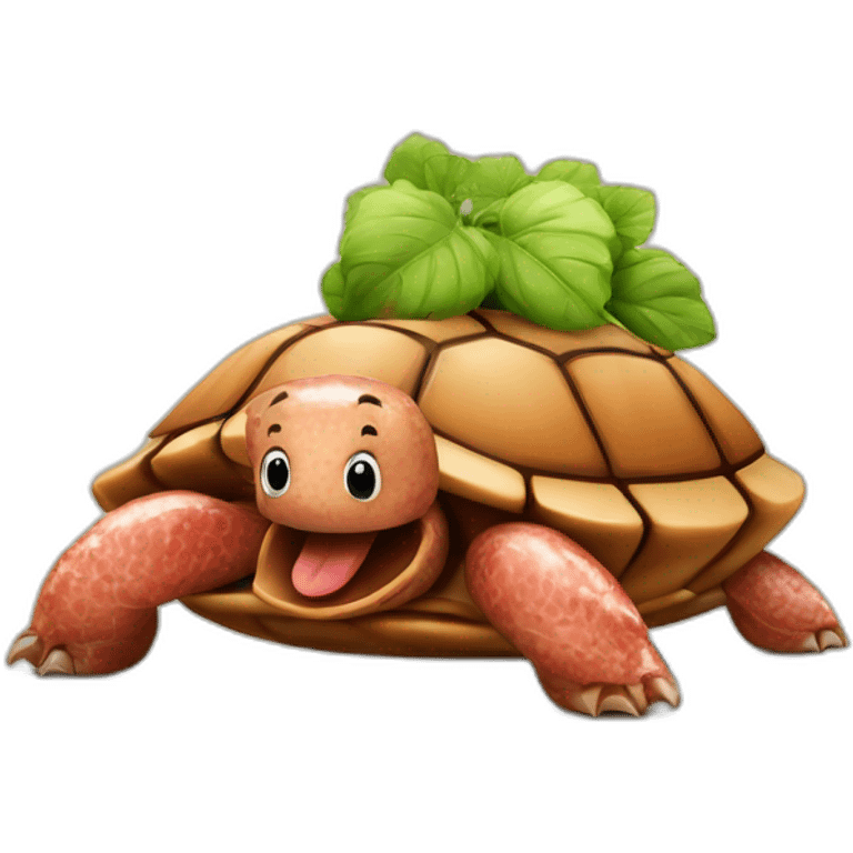 Saucisse sur une tortue emoji