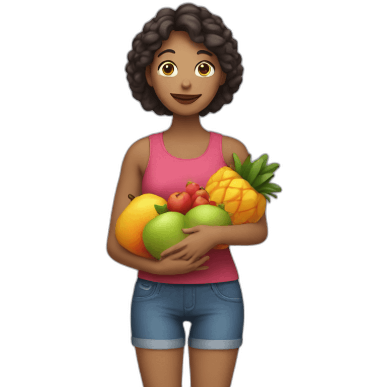 Mum holding fruitd emoji