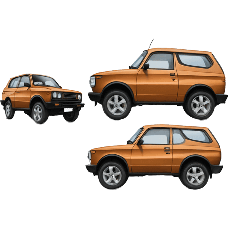 Car lada niva urban ink colored emoji