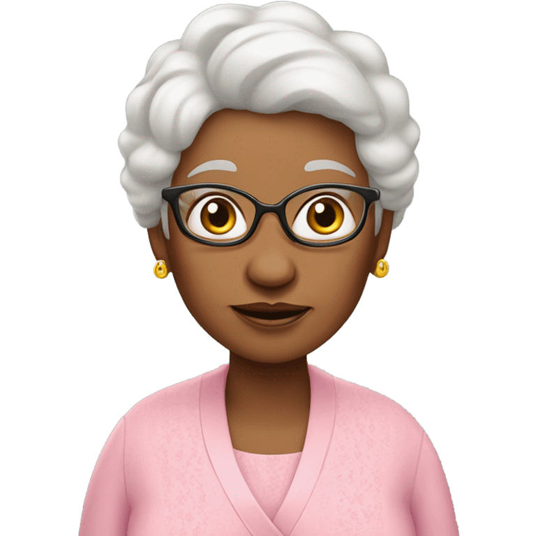 Grandma wearing pink named Yaya ￼ emoji