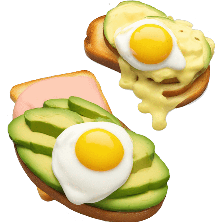 avocado toast with eggs benedict emoji