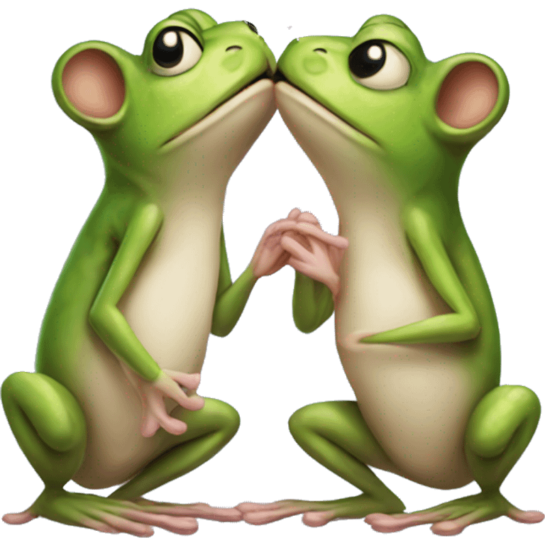 Frog kissing mouse emoji