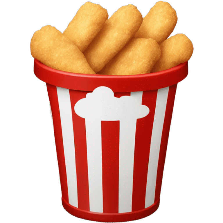 a bucket red and white like popcorn bucket, with chicken nuggets inside emoji