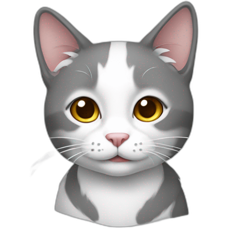 Cat grey ans white emoji